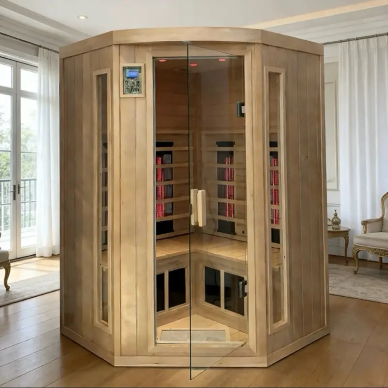 Original Brand New Hemlock Indoor Sauna Ceramic Far Infrared Heating Saunas for 2Person
