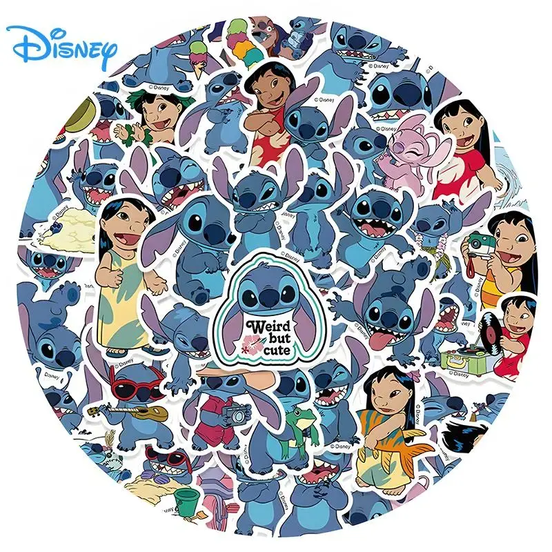 Disney Stitch Waterproof Decorative Stickers, 50pcs Kids' Birthday Gifts (Home Decor Supplies)