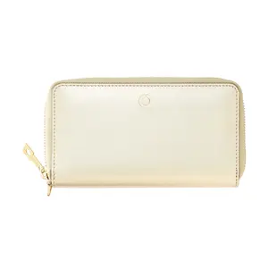 Zip Around Leather Wallet — Gold Zip Around Leather Wallet — Gold