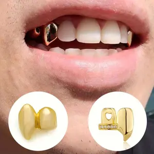 Polished Zircon Fang Grillz for Men & Women – Hip Hop Y2K Couple Jewelry Gift