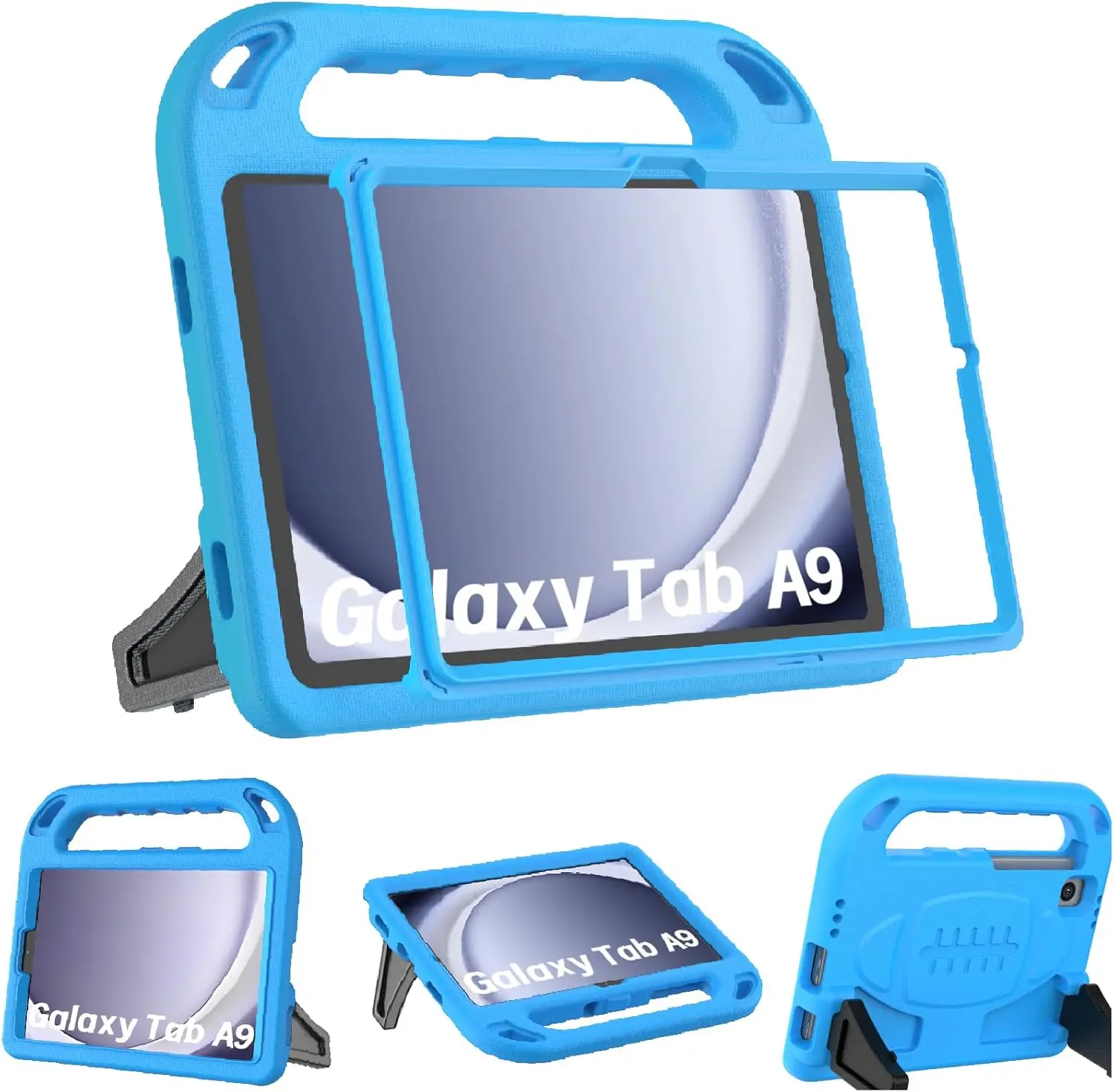 BMOUO Kids Case for Samsung Galaxy Tab A9 2023 (Sm-X110/X115/X117)/Tab A7 Lite 2021- with Built-In Screen Protector, Shockproof Samsung Galaxy Tab A9/A7 Lite Case 8.7 Inch - Blue