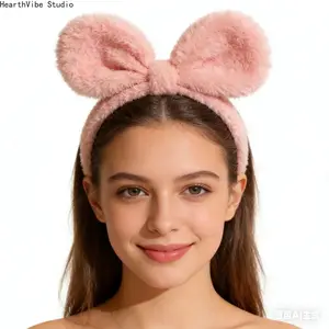 Autumn-Winter Plush Sports Headband, Korean-Style with Bow and Cat Ears, Cute Versatile Headbands for Women and Girls