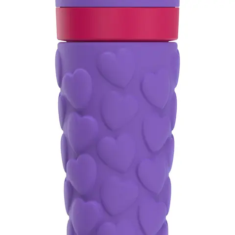 COOL GEAR 20oz (500-1,000 ml) Plastic Insulated Tumbler - Valentine's Day Heart Print, Soft-Grip, Leakproof, BPA-Free, Portable Reusable Mug with Lid for Coffee & Hot/Cold Beverages