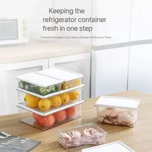 Freezer Meat Storage Box, Multi-Compartment Food Grade Preservation Container, Ideal for Frozen Meats, Refrigerator Organizer, Stackable Fridge Organizer