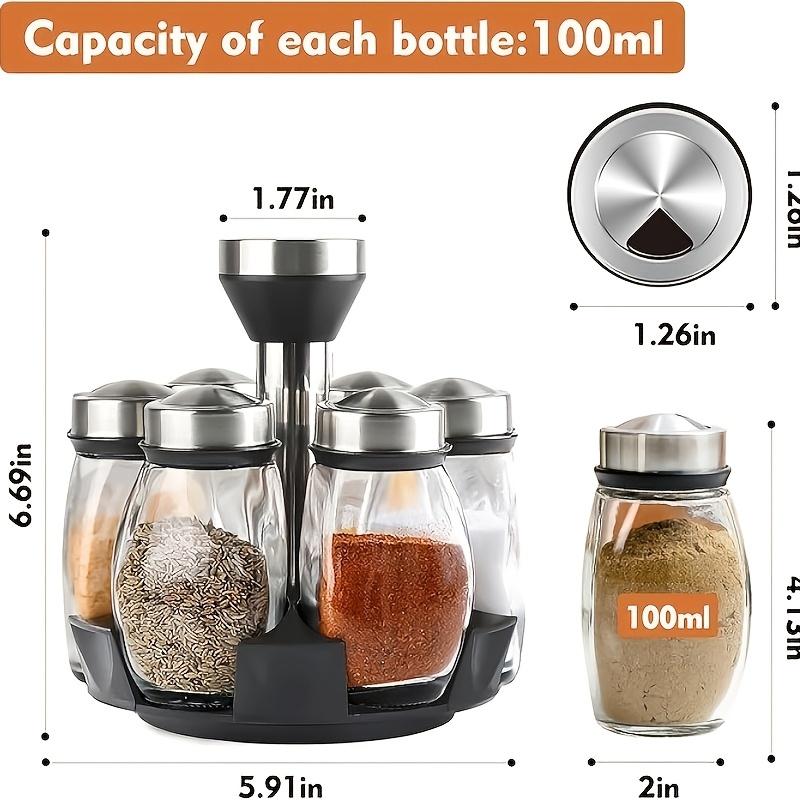 [Glass Jar Bottle Set] 6pcs/12pcs Glass Jar Bottle Set, for Kitchen Organizers And Storage, Pantry Organizers And Storage, Spices Organizers And Storage, Kitchen Organization, Spice Rack, Kitchen Storage And Organization, Storage Cabinet,