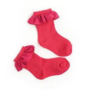 Magenta RUFFLE SOCKS