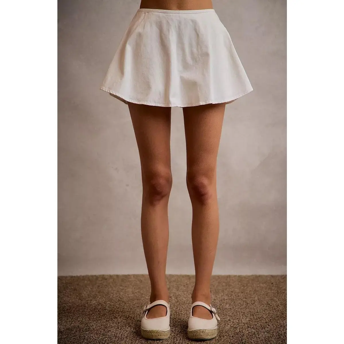 SO ME Denim Bubble Skort With Smocked Back