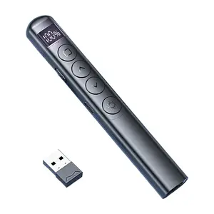 Wireless Flip-Pen Presentation Clicker 2.4GHz RF Laser Pointer PowerPoint Remote with Hyperlink Control Red Light IR Presenter