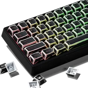 XVX Black Translucent Keycaps,PBT Keycap Set Cherry Profile,Dye Sublimation Graffiti Keyboard Keycaps Suitable for 60% 65% 75% 80%  MX Switches Mechanical Keyboard