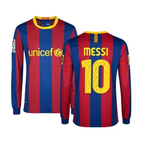 2010 2011 Home retro No.10 Messi long sleeve Soccer jersey