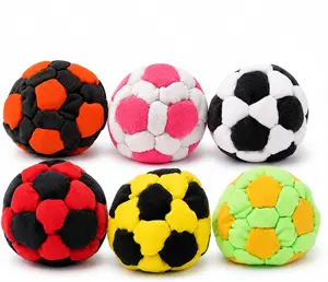 Soccer Footbags for Adults, Soft Plush Fleece Kick Balls Sacks with Colorful Sports Pattern,  Juggling Balls for Indoor Outdoor Practice, Coordination and Footwork Training Outdoor Game and Party Fun