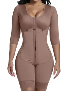 JMK Fajas 1 Count Women's Long Sleeve Shapewear Bodysuit,  Front Button Design, Butt Lifting And Tummy Control Tight-Fitting Bodysuit, Fall Winter Fashion Shapewear, Colombian Shapewear, Suitable For Daily Wear Or Sports, Underwear