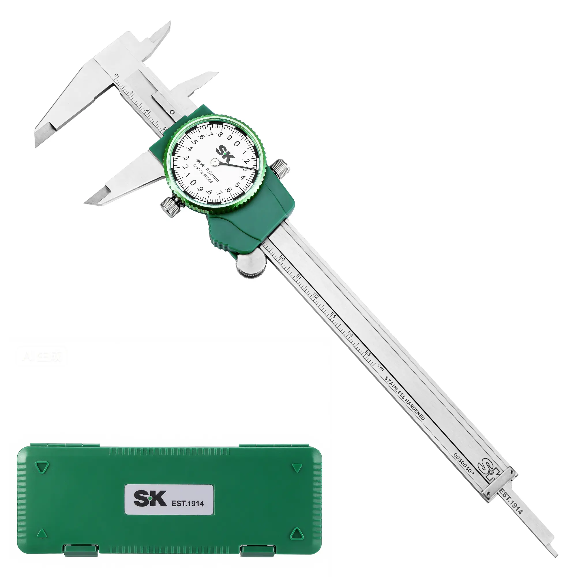#backtoschool SK Metric Dial Caliper, 150mm Caliper Measuring Tool with Shock-Proof Design, 4 Measurement Methods Stainless Steel Calipers, ±0.03mm Accuracy