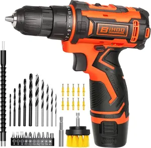 12V Cordless LED Variable Speed Drill Set,Mother's Day,Cordless Drill,Electric Power Driver Kit,Gift for Mom,3/8-Inch Keyless Chuck,with Drills Bits Set for Home DIY