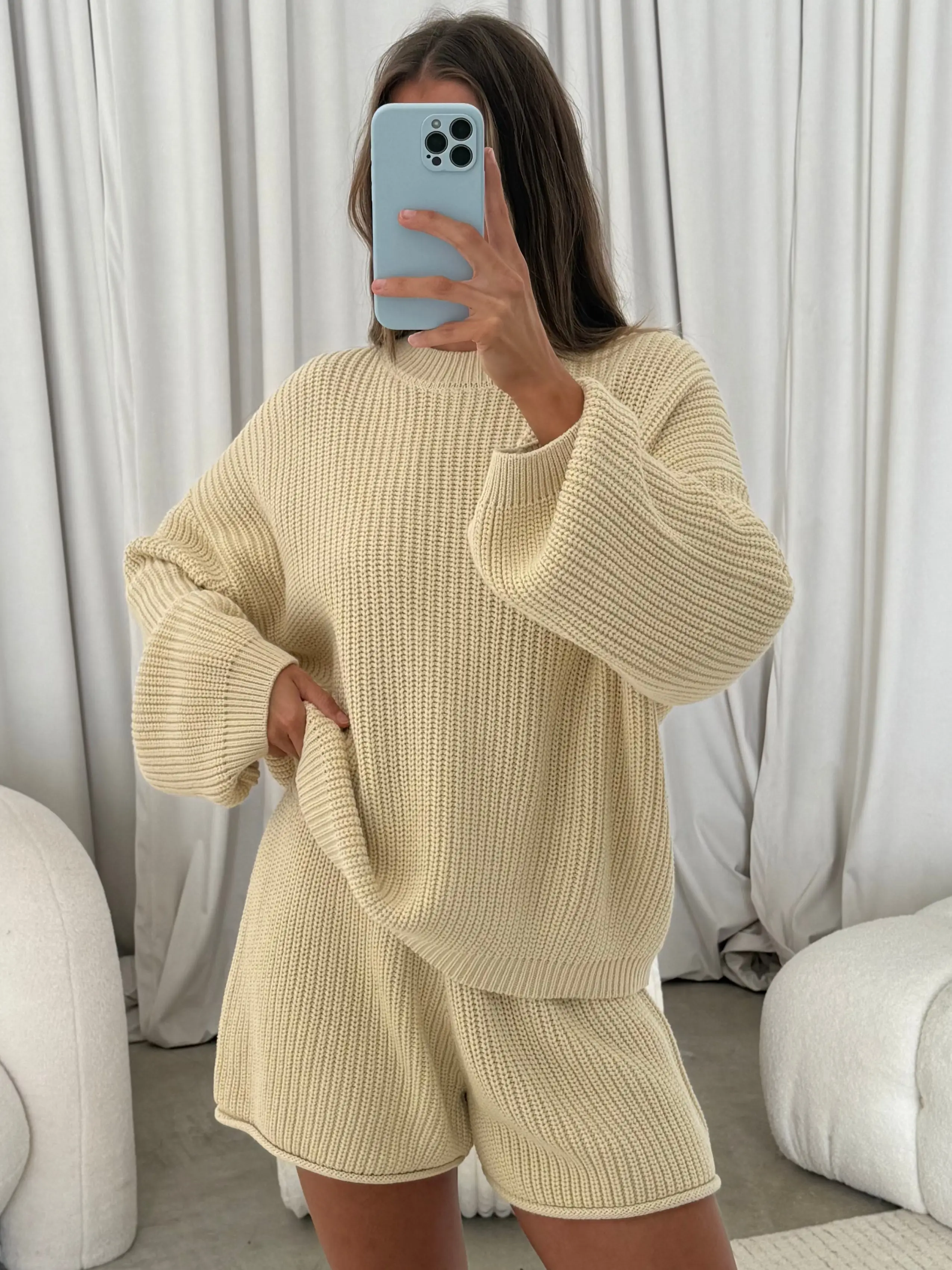 Simpson Knit Shorts in Buttercream
