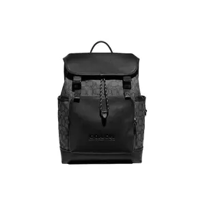 COACH League 27 Backpack with Drawstring Fastener and Classic Monogram Print for Men