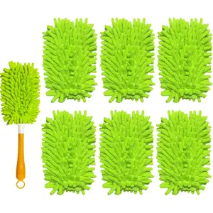 Duster Refill Compatible with Swiffer Hand Duster - 360 Heavy Duty Dusters Refills - Microfiber Ceiling Fan Duster for Swiffer Dusters Extended Handle, 6 Pack(Handle is Not Included)