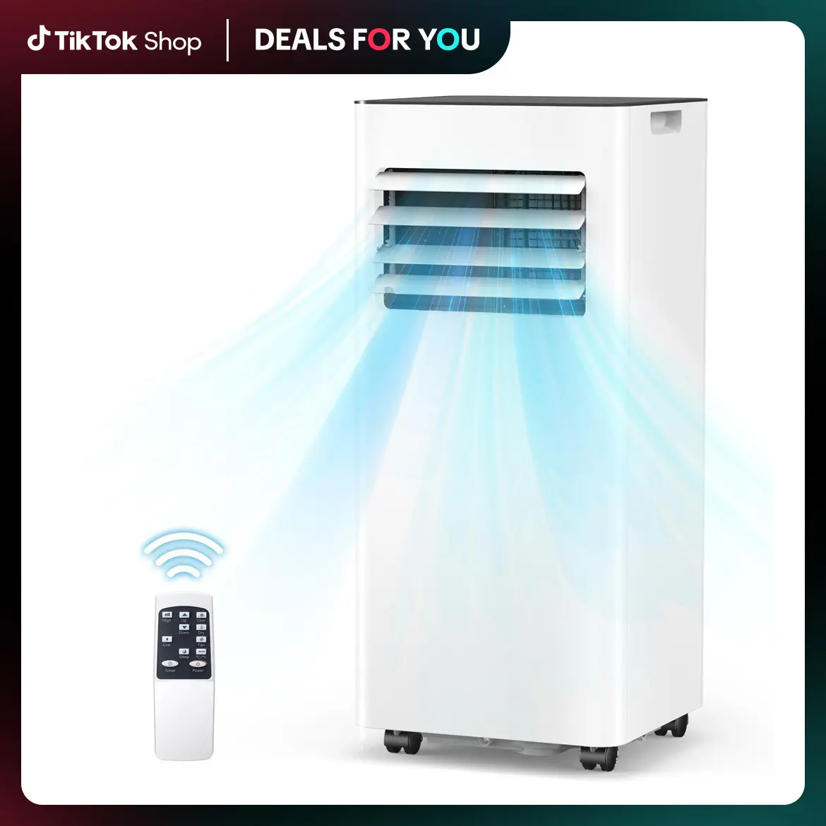 【DFYD】COWSAR 8,000/10,000 BTU Portable Air Conditioners Cool Up to 350/450 Sq.Ft, 4 Modes Portable AC Unit with Remote Control/LED Display/24Hrs Timer/Installation Kits for Bedroom/Home/Office/Dorms, White summerwins