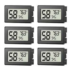 6 Pack Mini Hygrometer Indoor Humidity Meter, Small Digital  Humidity Gauge Meter, Indoor  Hygrometer  Fahrenheit () for Humidor, Thermostat Reptile Tank, Mason Jars