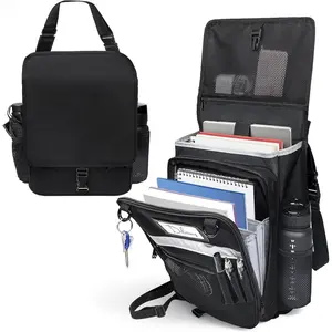 Front Seat Organizer with Accordion File Pocket | Laptop Sleeve (Up to 15.6 In) |  Flap | Cup Holders | Adjustable Straps | Holds Tablets, Files, Supplies | for Work  the GO