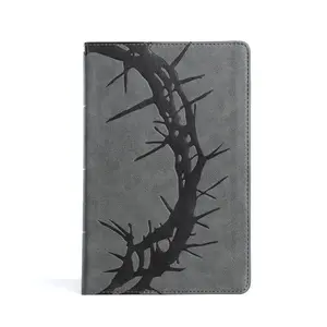 CSB Large Print Personal Size Reference Bible, Charcoal LeatherTouch Crown of Thorns, Indexed, Red Letter, Presentation Page, Cross-References, Full-Color Maps, Easy-to-Read Bible Serif Type