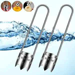 Multifunctional Fruit and Vegetable Corer,  Utensils Lemon 2-piece set, Stainless Steel Kitchen universal core remover Chili and Vegetable Seed Remover, Universal Coring Tool with Handle, Easy to Clean, Safe, Hygienic,  Rustproof Household Gadget. tiktoks
