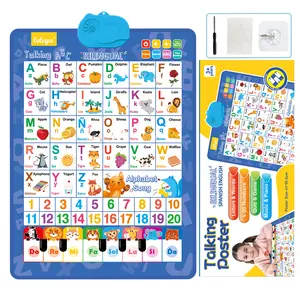 Leleyu Bilingual Spanish-English Interactive Learning Poster, Talking ABC Alphabet Numbers Educational Toy