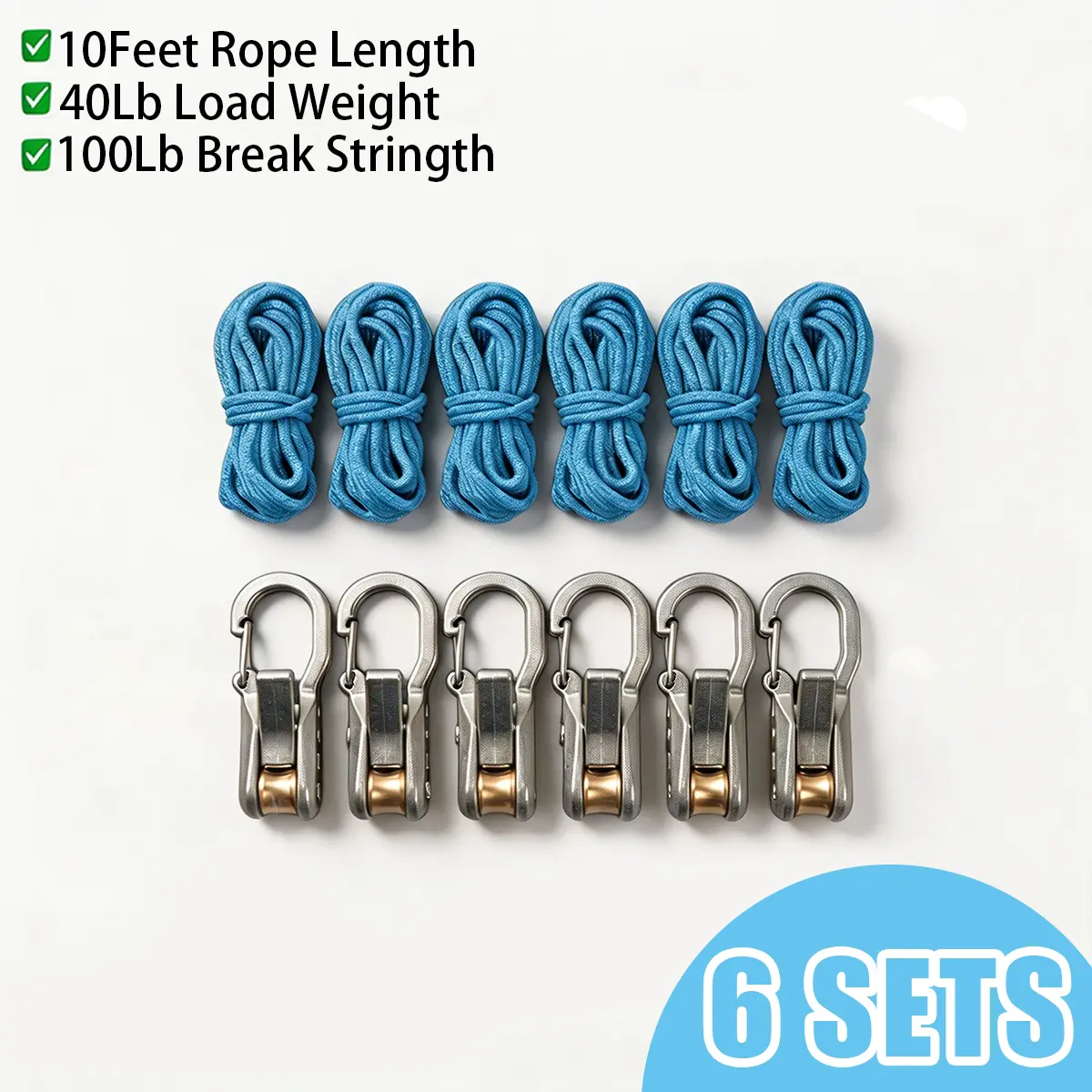 Adjustable Retractable Tie Down Rope, Portable Cord Roller with Accessories, Multipurpose Fastening Strap for Camping, Boating, Truck & Outdoor Use