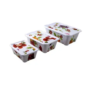 Home Collection 3-Piece Decorative Food Storage Containers with Snap Lids