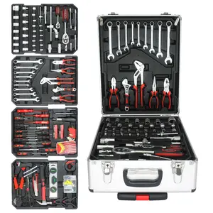 899PCS Home Repair Tool Set – Rolling Tool Box with 4 Drawers, General Household Hand Tool Kit for Maintenance, Garage, Garden, Handyman (Silver)