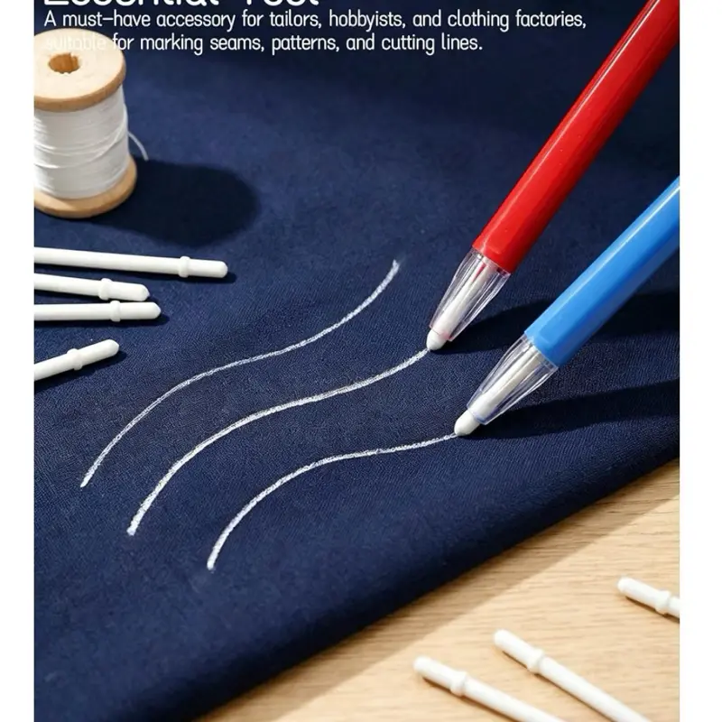 Sewing Chalk Markers for Fabric - Chalk Pencil Cartridge Set with 40 Refills, Ideal for Quilting, Dressmaking Crafts