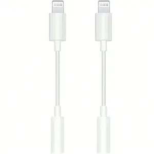 1/2 Pack Lightning To 3.5 Mm Headphone Jack Adapter, Aux Audio Dongle Cable Earphones Headphones Converter Compatible With IPhone 14 13 12 12 Pro11 XR XS X 8 7 IPad IPod