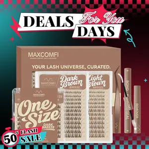 MaxComfi Brown Breeze Spider Individual Eyelashes, DD-Curl DIY Lash Clusters, Super Soft Thin Band, Waterproof Long-Lasting, Beginner-Friendly Daily Wear False Lashes for Flawless Voluminous Look, Individual Lashes Summervibes