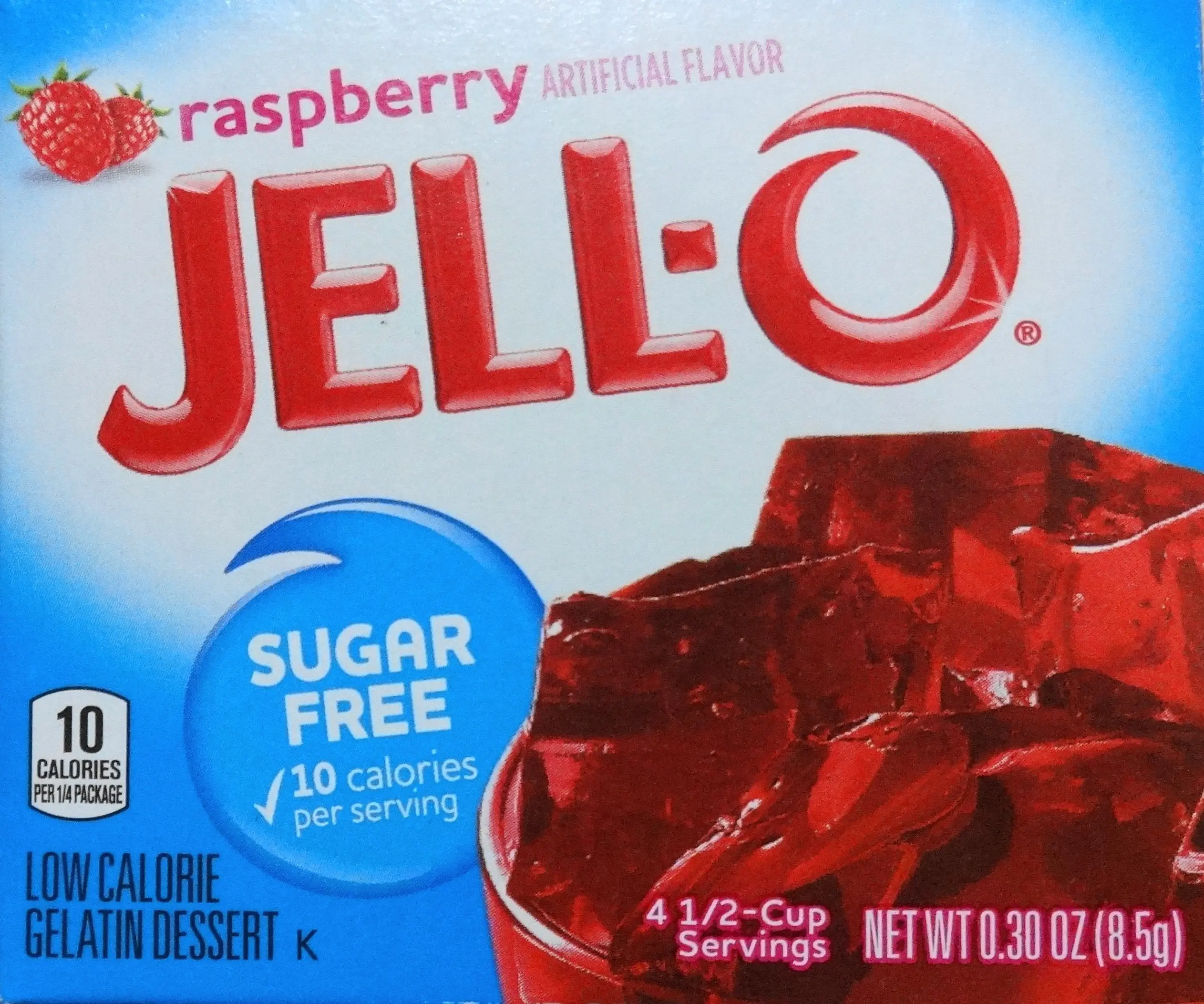 Jell-O Sugar-Free Gelatin Dessert Raspberry Box 0.3 oz