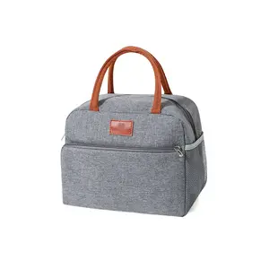 Large Insulated with Cutlery Holder and Aluminum Foil Liner, Leak-Proof Reusable Lunch Box for Adults, Work, School, Picnic, Durable Lunch Bag, Reusable Lunch Bags