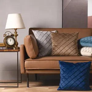 Modern Minimalist Velvet Embroidered Square Pillow Cover, Elegant Retro Cozy Sofa Cushion Sleeve for Living Room, Bedroom, All Seasons Decor, Bedroom Decorative Accessories