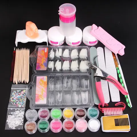 Acrylic Nails Kit for Beginners, 1 Set Manicure Tools & Accessories Gift Set, Professional Nail Art Kit for Women & Girls, Nail Design Kit