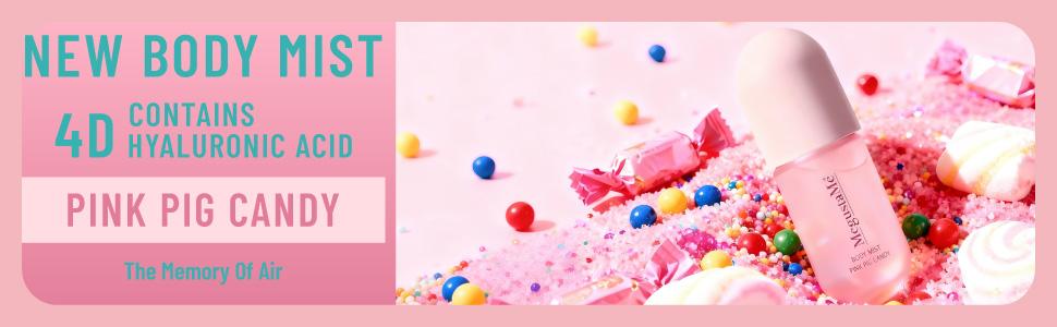 4D Pink Candy Body Spray for Women, Long Lasting Sweet Candy Fragrance Mist, Paraben & Phthalate Free, Lightweight Non-Sticky Daily Perfume, Skin Safe Girly Body Scent, Travel Size 3.38 fl oz