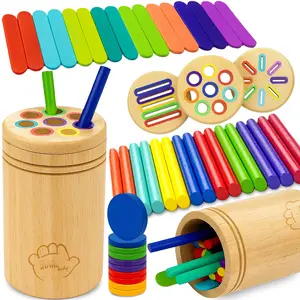 Toddler Color Sorting Toy Montessori Wooden Educational Toy for Ages 1-3 Fine Motor Skill Learning Toy Safe Materials for Early Development