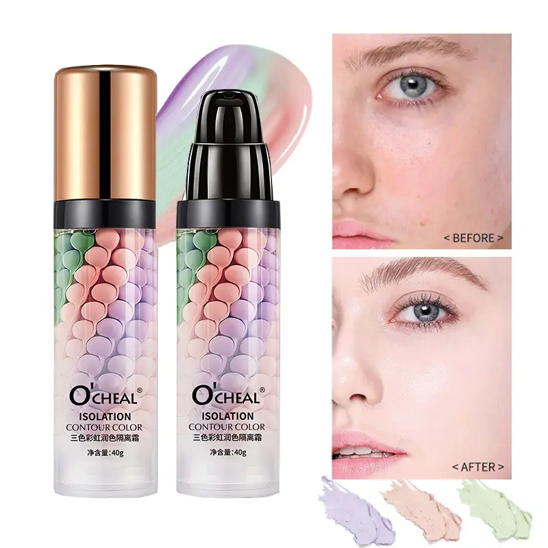 Three-color makeup base, Weightless Primer, Radiant Glow Primer, Face Primer, All Day Primer, lightweight, moisturizing, Hydrating, natural concealer, long-lasting makeup, Cosmetics Primer