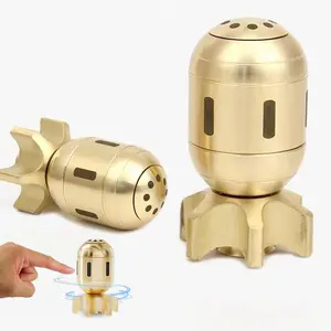 Stress Relief Atomic Bomb Sculpture, BrassSpinner Desk Toy, Unique Kinetic Decor MetalFidget Spinners Fidget Toys Adults