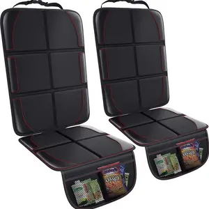 Car Seat Protector, 2 Pack, Waterproof 600D Fabric Carseat Protector Car Seat Cover for Child Car Seat with Nonslip Backing Mesh Pockets for Baby and Pet SUV Sedan Truck Leather Seats