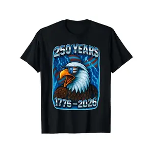 250 Years of America Commemorating The 250Th Independence Anniversary of The USA On July 4Th 2026 Stylish And Casual Round Neck Cotton T-shirt Featuring The USA Flag For Independence Day Unisex Holiday Gift Casual Outing 2026 New Design 180G