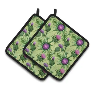 Carolines Treasures  Thistle Pair of Pot Holders