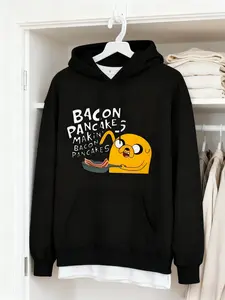 Gildan Adventure Time Bacon Pancake Hoodie, Print on Front of Tee, Gift for Men Women