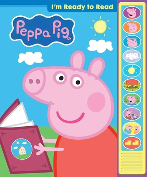 Peppa Pig I'm Ready to Read Sound Book - Pi Kids Mixed Media Product, 10 Buttons to Hear Story, Beginning Readers, English, Expressive Narration, Large Type, With Battery