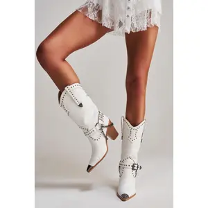 AZALEA WANG OSBORN WHITE WESTERN BOOTIE