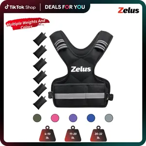 【Jumpstart Sale】ZELUS Adjustable Weighted Vests,4-10lbs/11-20lbs/20-32lbs Adjustable Workout Weighted Vest with 6 Ironsand Weights for Men&Women:Motivational Walking, Running, Rucking, Strength Training