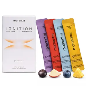 momentM Ignition Hydration Drink Mix (14 ct Variety Pack) - Supports Steady Energy & Focus - with Magnesium, Electrolytes, Adaptogens, InnoSlim & Holy Basil - Sugar Free