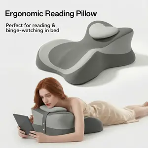 Ergonomic Face Down Reading Pillow - Cooling Memory Foam Cushion with Memory Foam Cushioning, Supportive Bolster for Reading, Phone Use